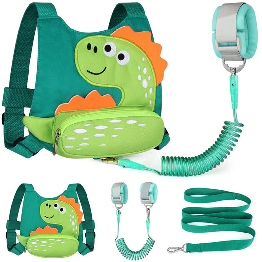 Toddler Harness Leash with anti Lost Wrist Link,  Cute Dinosaur Kids Harness Children Leash, Adorable anti Lost Leash Walking Wristband Assistant Strap Belt for Baby Boys Girls Outdoor
